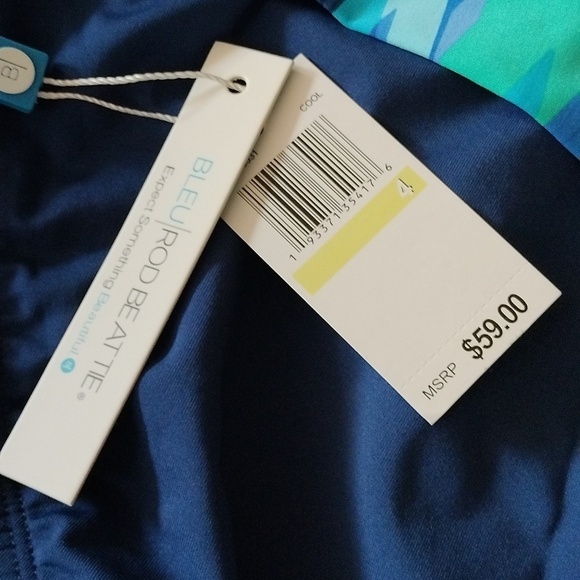 Bleu Rod Beattie Cool Waves of Change Banded Hipster Bikini Bottom, Blues, size4 - Picture 4 of 7